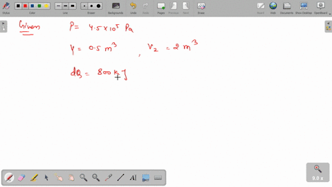 a-gas-under-constant-pressure-of-45-times-105-pa-when-subjected-to-800-mathrmkj-of-heat-changes-the-