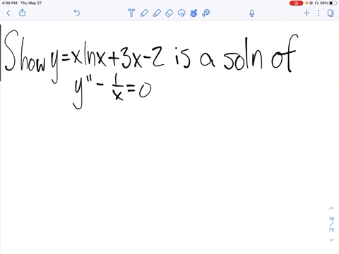 find-the-particular-solution-determined-by-the-given-condition-show-that-yx-ln-x3-x-2-is-a-solution-