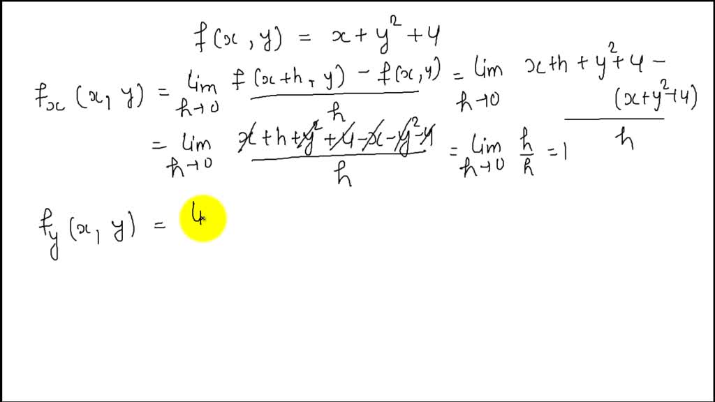 SOLVED:Evaluating partial derivatives using limits Use the limit ...