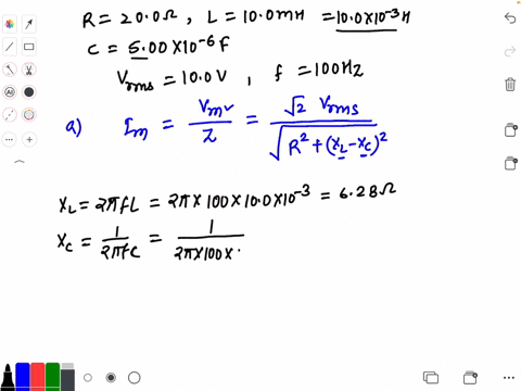 in-a-certain-rlc-circuit-a-200-omega-resistor-a-100-mathrmmh-inductor-and-a-500-mu-f-capacitor-are-c