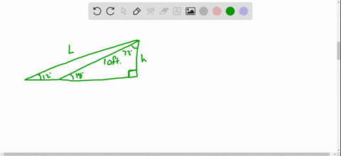 SOLVED:A loading ramp 10 feet long that makes an angle of 18^∘ with the ...