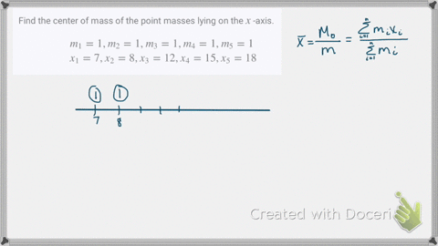 find-the-center-of-mass-of-the-point-masses-lying-on-the-x-axis-beginaligned-m_11-m_21-m_31-m_41-m_5