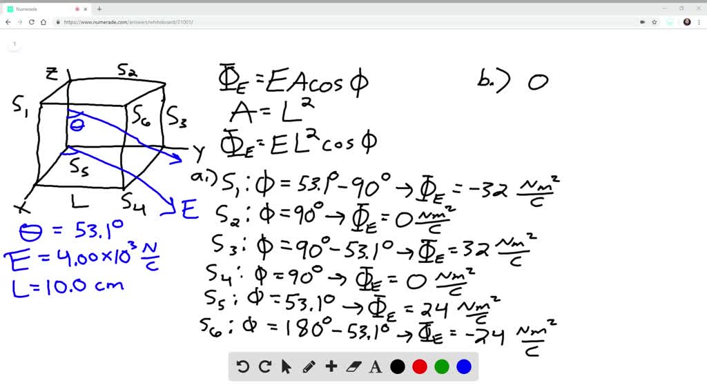 Solved The Cube In Fig Has Sides Of Length L 0 10 Cm The Electric Field Is Uniform Has Magnitude 2 A 103d D And Is Parallel To The Xy Plane At