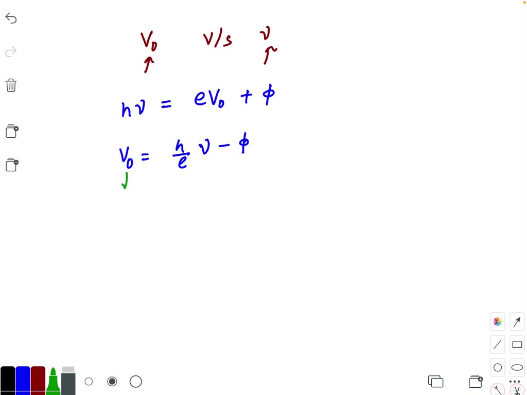 Slope Of V0 Vs V Curve Is where V0 Stopping Potential V Subjected 
