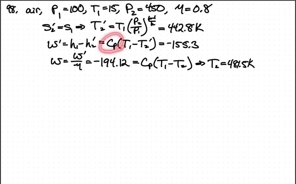 SOLVEDA centrifugal compressor takes in ambient air at 100 kPa and 15