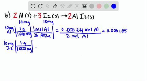 for-each-of-the-following-unbalanced-chemical-equations-suppose-that-100-mg-of-each-reactant-is-take