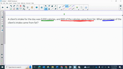 a-clients-intake-for-the-day-was-2000-calories-and-600-of-the-calories-came-from-fat-what-percentage
