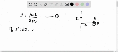 a-wire-carries-a-current-i-at-a-distance-of-r-the-magnitude-of-the-magnetic-field-is-vecb-if-both-th
