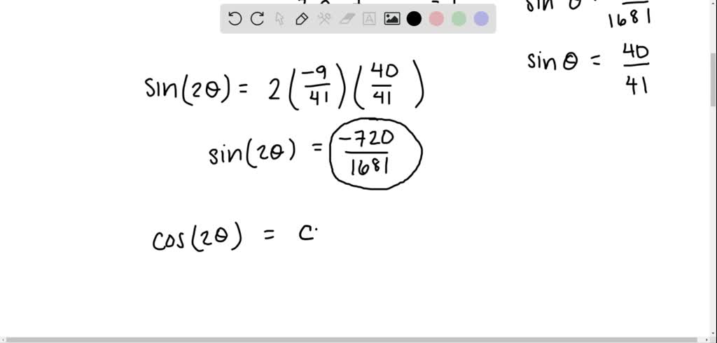 Solved find exact values for sin 2 theta cos 2 theta and tan 2 theta using the 