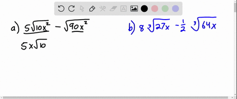 simplify-each-expression-a-5-sqrt10-x2-sqrt90-x2-b-8-sqrt327-x-frac12-sqrt364-x