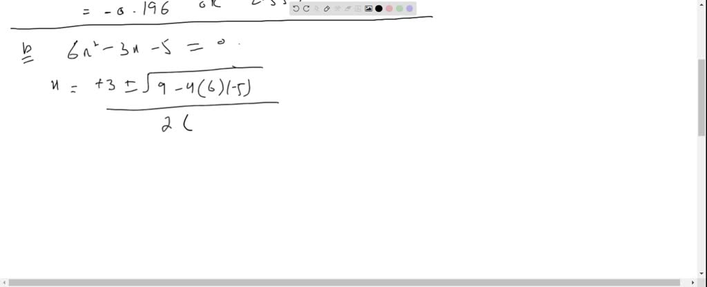 SOLVED:(a) Solve. (b) Check. 2 D^2+11 D+5=0