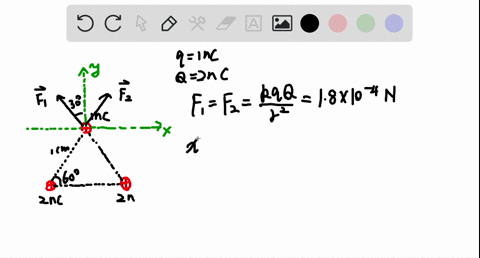 what-is-the-force-vecf-on-the-10-nc-charge-in-figure-p2637-give-your-answer-as-a-magnitude-and-a-dir