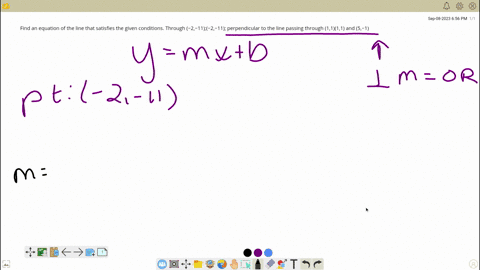 find-an-equation-of-the-line-that-satisfies-the-given-conditions-through-2-11-perpendicular-to-the-2
