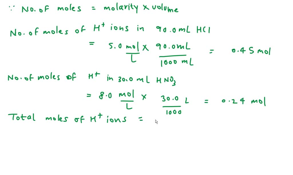 ⏩SOLVED:A solution is prepared by mixing 90.0 mL of 5.00 M HCl and ...