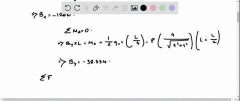 find-support-reactions-at-a-and-b-and-then-calculate-the-axial-force-n-shear-force-v-and-bending-m-2