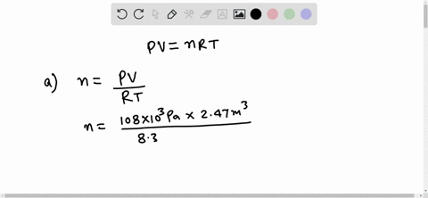a-quantity-of-ideal-gas-at-120circ-mathrmc-and-a-pressure-of-108-mathrmkpa-occupies-a-volume-of-247-