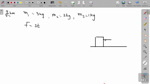 a-time-dependent-force-f3-t-f-in-newton-and-t-in-second-acts-on-three-blocks-m_1-m_2-and-m_3-kept-in