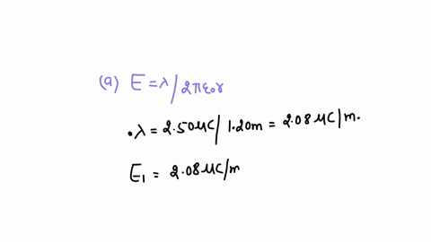 two-120-m-nonconducting-wires-meet-at-a-right-angle-one-segment-carries-250-mu-c-of-charge-distribut