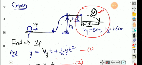 in-fig-11-37-a-small-solid-uniform-ball-is-to-be-shot-from-point-p-so-that-it-rolls-smoothly-along-a