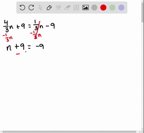 solve-the-following-equations-with-variables-and-constants-on-both-sides-frac43-n9frac13-n-9