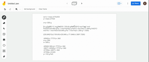 a-mixture-of-mathrmfe_2-mathrmo_3-and-mathrmfeo-was-found-to-contain-7200-fe-by-mass-what-is-the-m-2