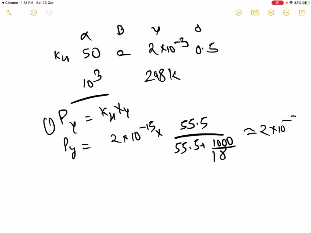 SOLVED:Henry's Constant (in Kbar) For Four Gases α, β, γand δin Water ...