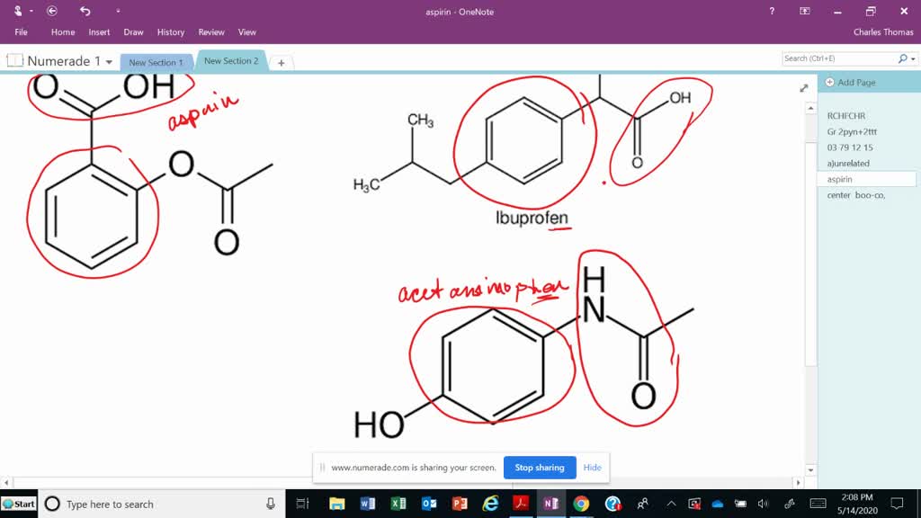 SOLVEDThe structures of aspirin, acetaminophen, and ibuprofen are