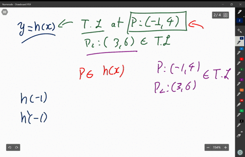 using-a-tangent-line-the-tangent-line-to-the-graph-of-yhx-at-the-point-14-passes-through-the-point-3
