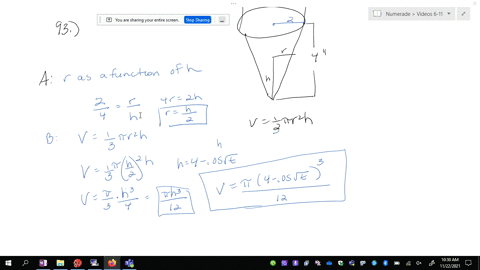fluid-flow-a-conical-paper-cup-with-diameter-4-inches-and-height-4-inches-is-initially-full-of-water