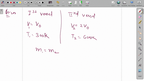 equal-masses-of-air-are-sealed-in-two-vessels-one-of-volume-v_0-and-the-other-of-volume-2-v_0-if-the
