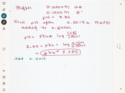 a-buffer-containing-02000-m-of-acid-ha-and-01500-m-of-its-conjugate-base-mathrma-has-a-mathrmph-of-3