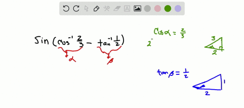 find-the-exact-value-of-the-expression-sin-leftcos-1-frac23-tan-1-frac12right