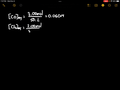 an-equilibrium-mixture-contains-300-mathrmmol-mathrmco-200-mathrmmol-mathrmcl_2-and-900-mathrmmol-3