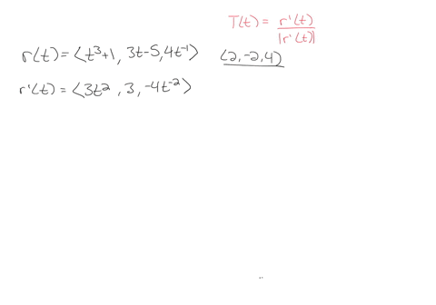 find-the-unit-tangent-vector-mathbftt-at-the-given-point-on-the-curve-mathbfrtleftlangle-t313-t-54-t