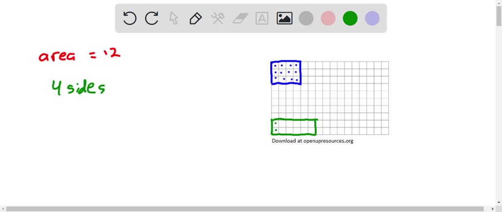 SOLVED:Draw three different quadrilaterals, each with an area of 12 ...