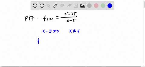 write-the-domain-of-the-function-in-interval-notation-fxfracx2-25x-5