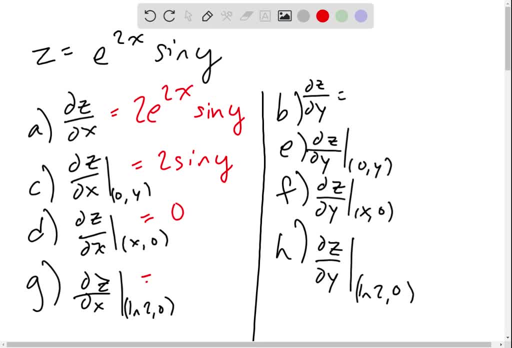 Solved Let Z E 2 X Siny Find A ∂z ∂x B ∂z ∂y C ∂z ∂x 0 Y D ∂z ∂x X 0 E