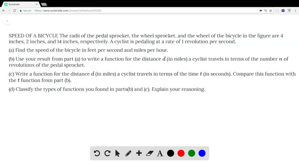 SOLVEDThe radii of the pedal sprocket, the wheel sprocket, and the