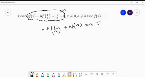 given-a-fxb-fleftfrac1xrightfrac1x-5-x-neq-0-a-neq-b-find-fx