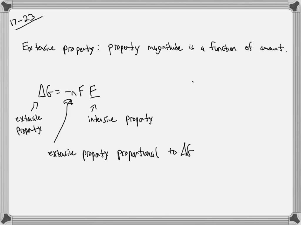 SOLVEDThe free energy change for a reaction, ΔG, is an extensive
