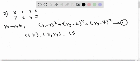 SOLVED:For the following set of data, find the linear regression ... image.