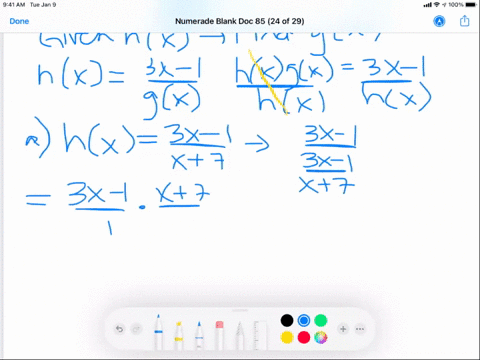 if-hxfracfxgx-and-fx3-x-1-determine-gx-a-hxfrac3-x-1x7-b-hxfrac3-x-1sqrtx6-c-hx15-x-05-d-hxfrac1x9