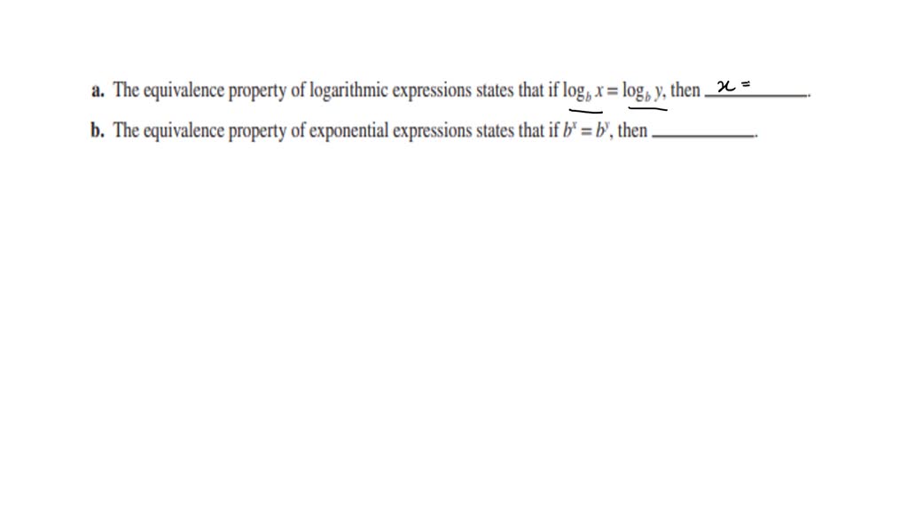 SOLVED:The Equivalence Property Of Exponential Expressions States That ...