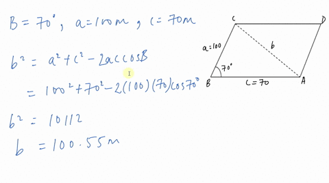 a-parking-lot-has-the-shape-of-a-parallelogram-see-figure-the-lengths-of-two-adjacent-sides-are-70-2