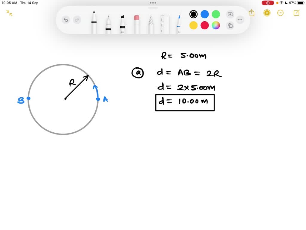 A skater glides along a circular path of radius 5.00 m . If he coasts ...