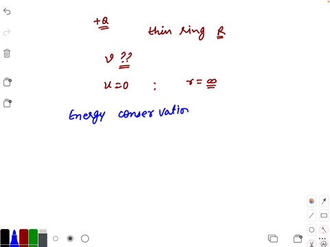 a-charge-q-is-uniformly-distributed-over-a-thin-ring-of-the-radius-r-the-velocity-of-an-electron-at-