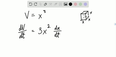 the-length-x-of-the-edge-of-a-cube-is-increasing-a-write-the-chain-rule-for-fracd-vd-t-the-time-rate