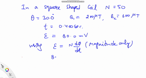 a-coil-formed-by-wrapping-50-turns-of-wire-in-the-shape-quad-19-a-of-a-square-is-positioned-in-a-mag