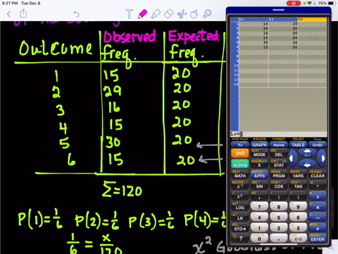 a-six-sided-die-is-rolled-120-times-fill-in-the-expected-frequency-column-then-conduct-a-hypothesis-