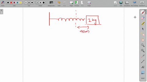 a-spring-of-spring-constant-k150-mathrmnm-1-is-compressed-by-40-mathrmcm-the-spring-is-horizontal-an